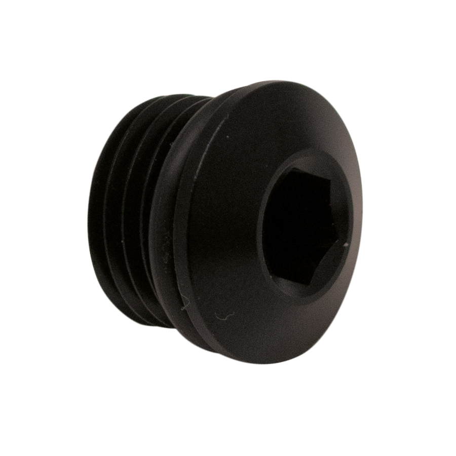 Deatschwerks 6AN ORB Male Plug, Low Profile Internal Allen/Hex (Incl O-Ring), Anodized Matte Black