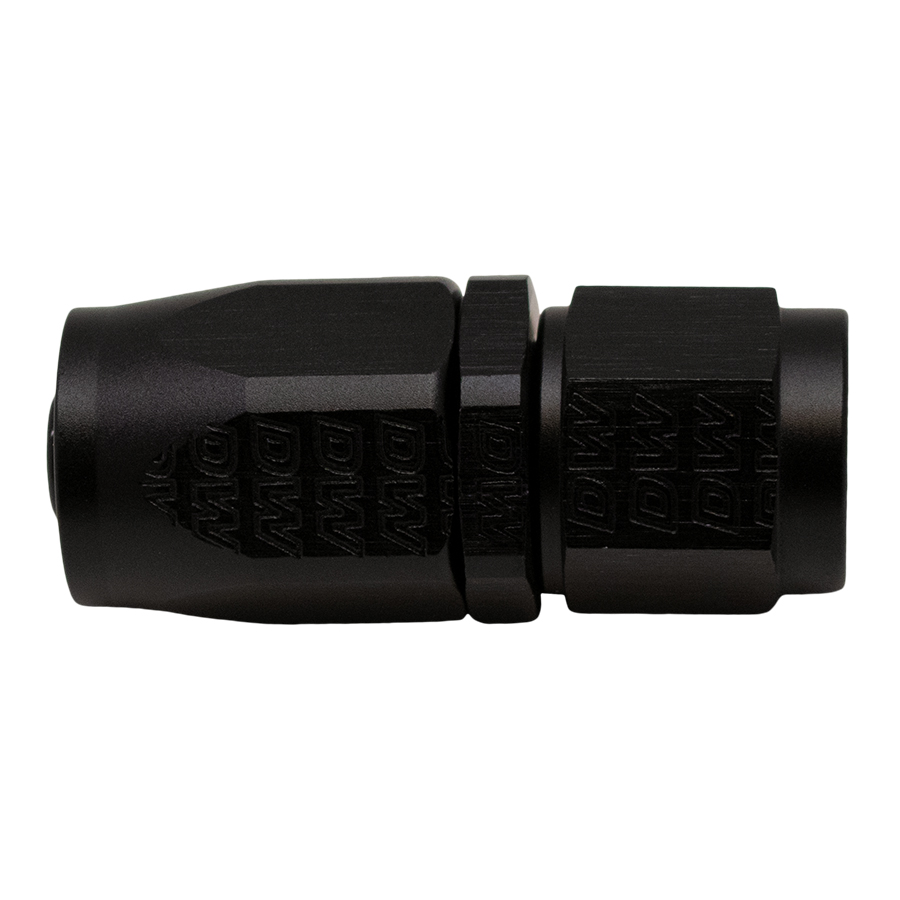 [6-02-0801-B] Deatschwerks 6AN Female Swivel Straight Hose End CPE, Anodized Matte Black