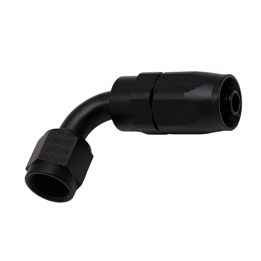 [6-02-0803-B] Deatschwerks 6AN Female Swivel 90-Degree Hose End CPE, Anodized Matte Black