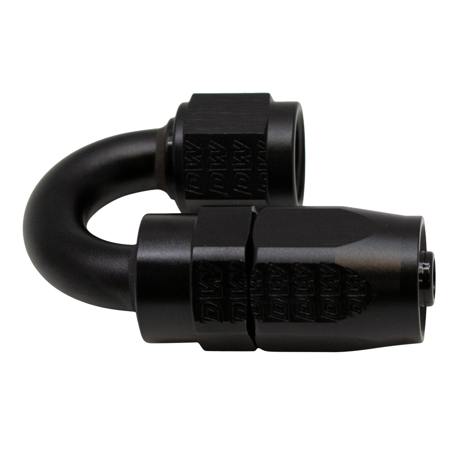 [6-02-0804-B] Deatschwerks 6AN Female Swivel 180-Degree Hose End CPE, Anodized Matte Black