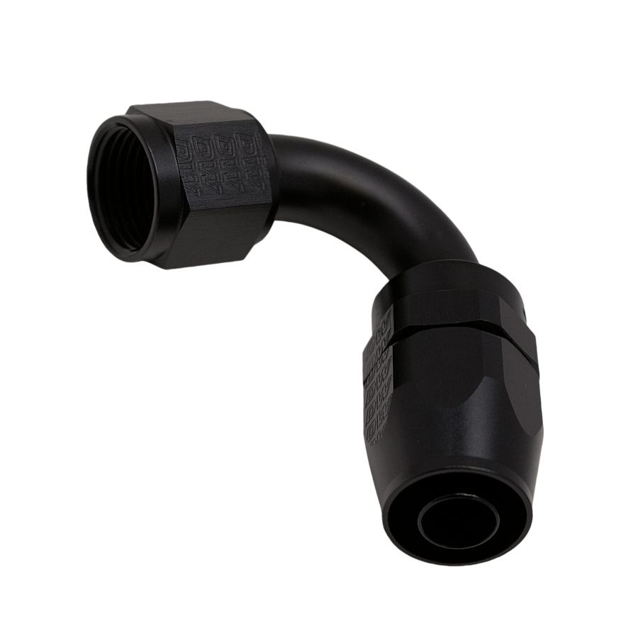 [6-02-0826-B] Deatschwerks 10AN Female Flare Swivel 120-Degree Hose End CPE, Anodized Matte Black