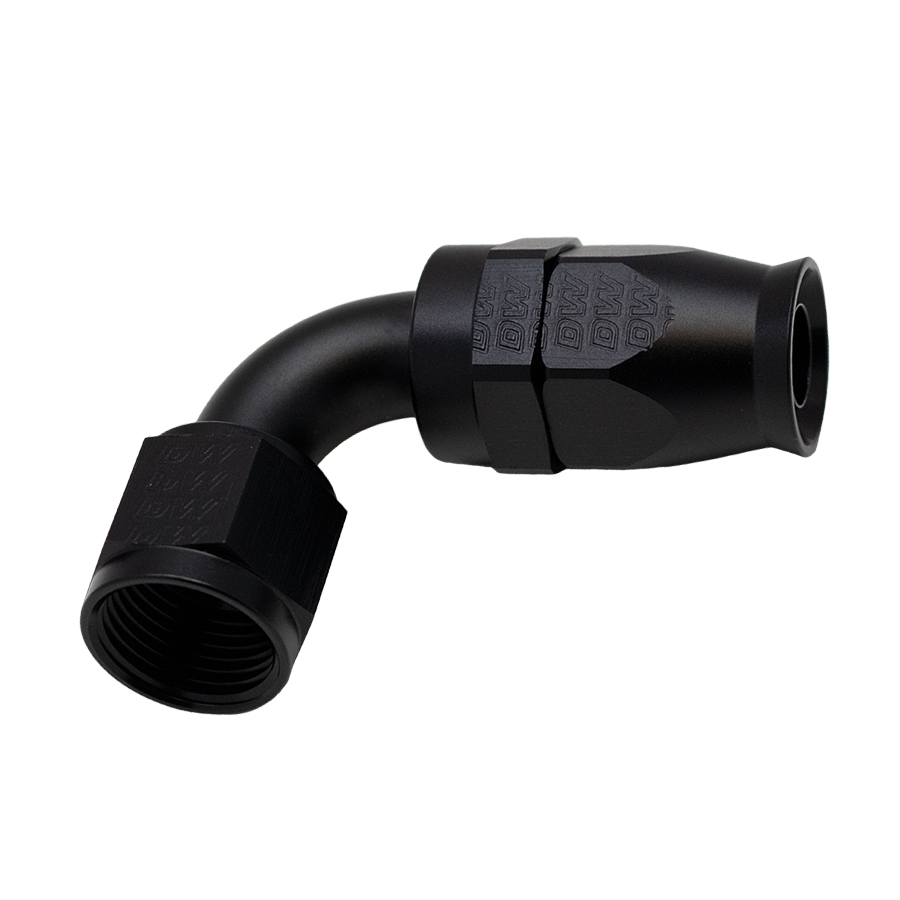 [6-02-0860-B] Deatschwerks 10AN Female Swivel 90-Degree Hose End PTFE (Incl 1 Olive Insert), Anodized Matte Black