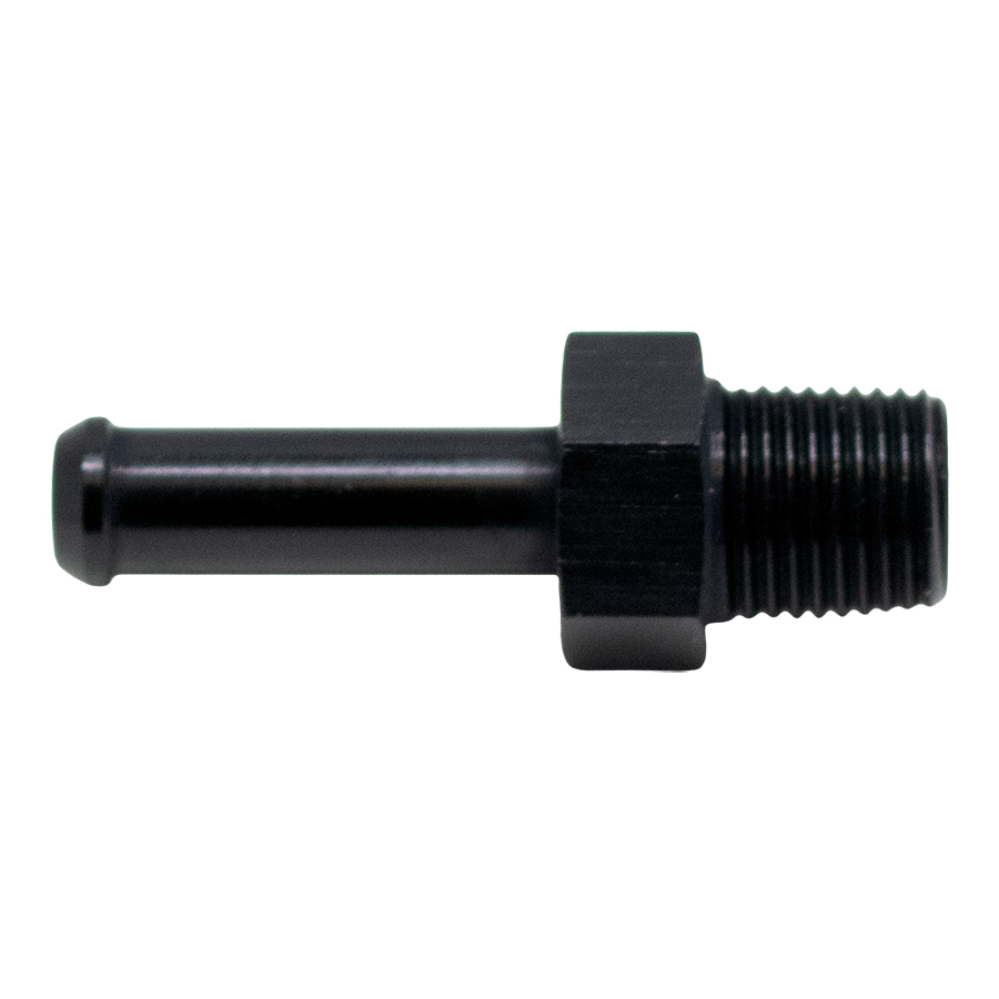 [6-02-0915-B] Deatschwerks 1/8 Inch NPT Male Thread, 1/4 Inch Hose Barb, Anodized Matte Black