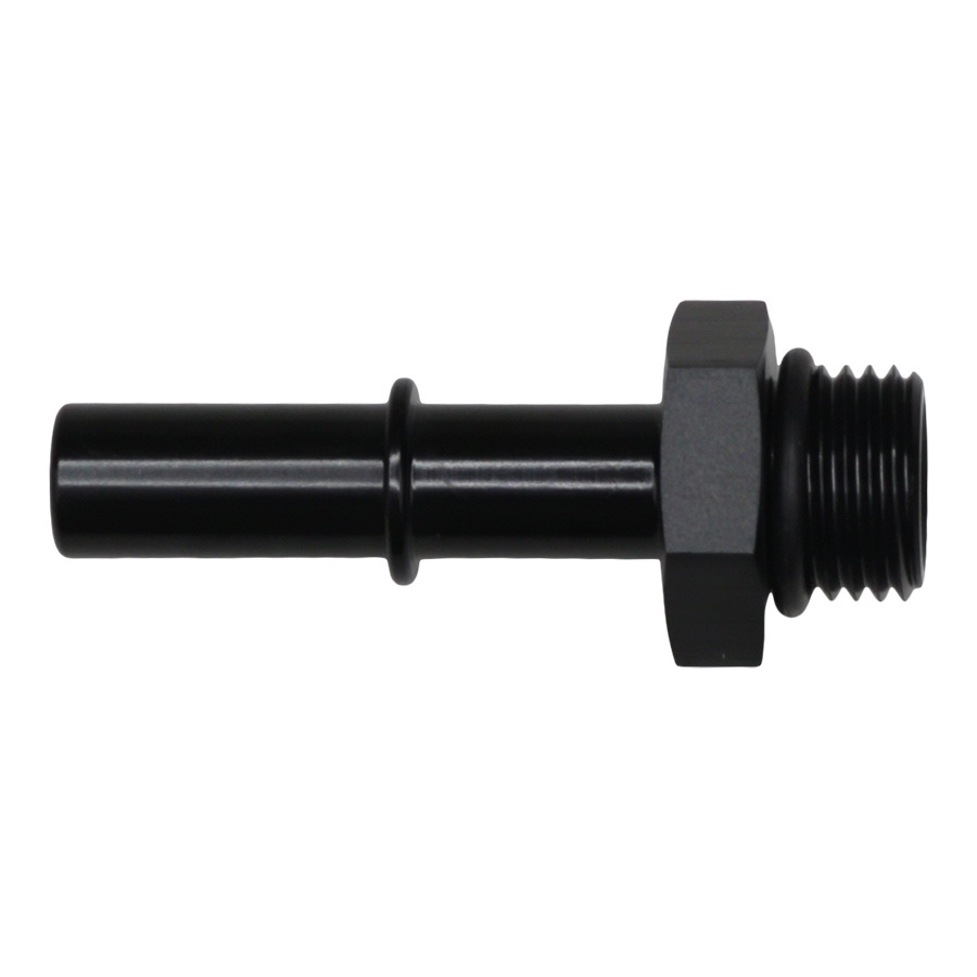 [6-02-0122-B] Deatschwerks 6AN ORB Male to 3/8 Inch Male EFI Quick Connect Adapter (Incl O-Ring), Anodized Matte Black