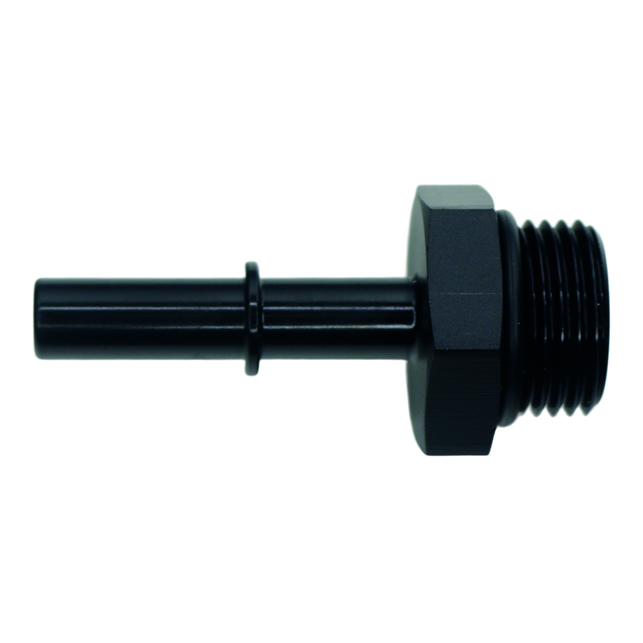 [6-02-0123-B] Deatschwerks 8AN ORB Male to 5/16 Inch Male EFI Quick Connect Adapter (Incl O-Ring), Anodized Matte Black