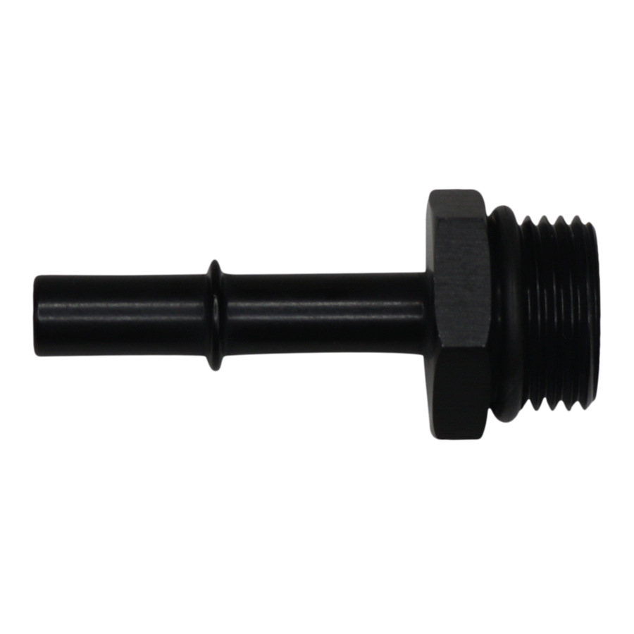 [6-02-0125-B] Deatschwerks 10AN ORB Male to 3/8 Inch Male EFI Quick Connect Adapter (Incl O-Ring), Anodized Matte Black