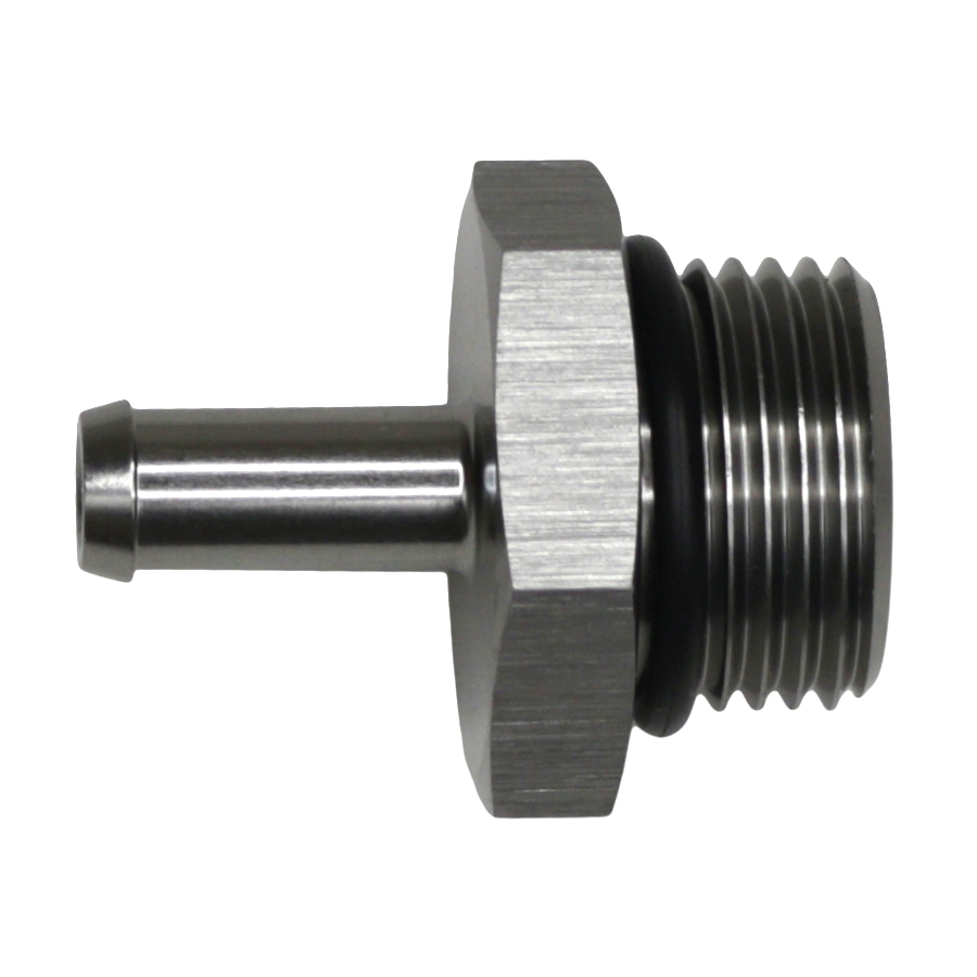 [6-02-0513] Deatschwerks 10AN ORB Male to 5/16 Inch Male Barb Fitting, Anodized DW Titanium