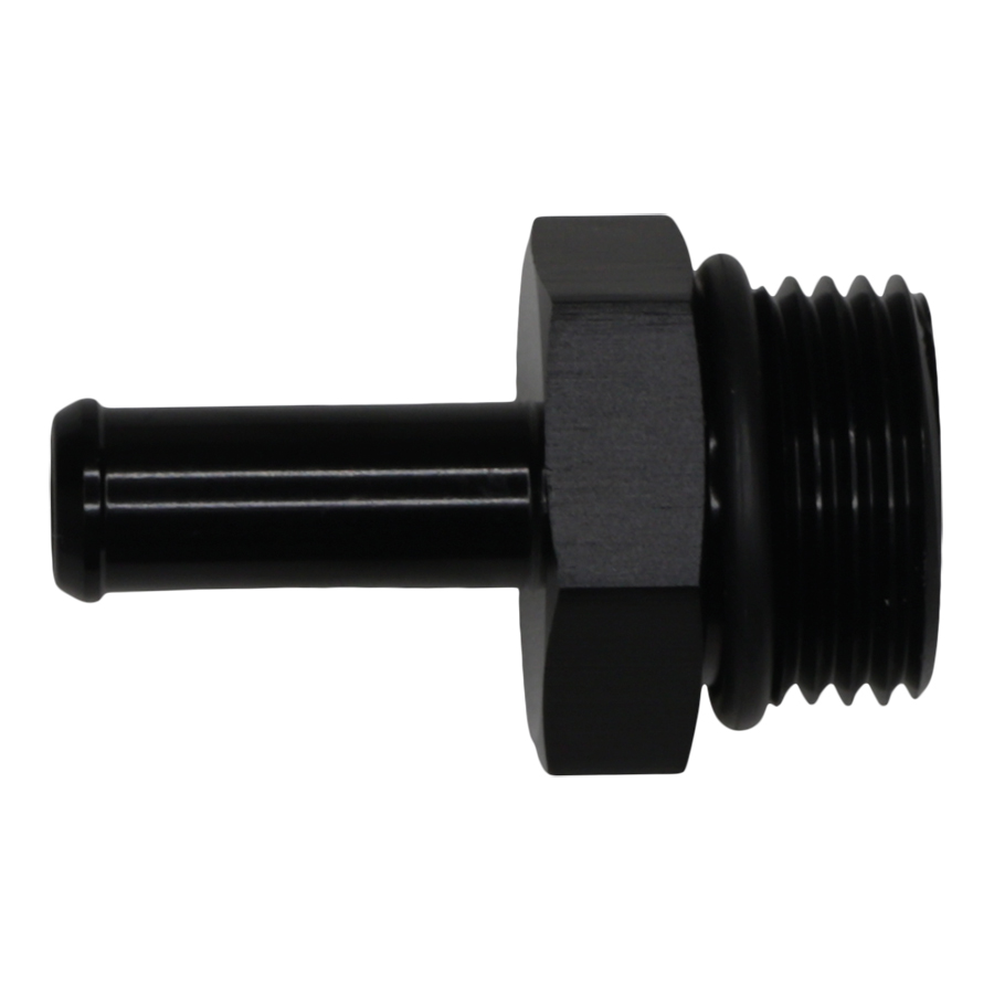[6-02-0514-B] Deatschwerks 10AN ORB Male to 3/8 Inch Male Barb Fitting, Anodized Matte Black
