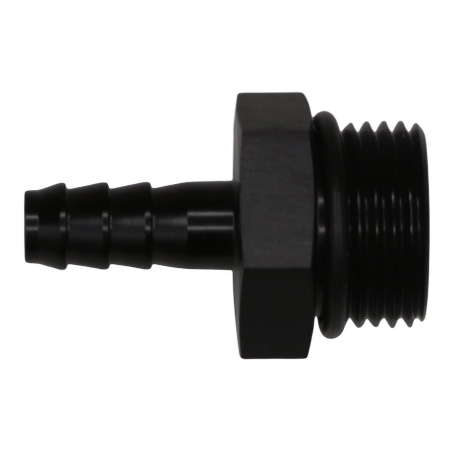 [6-02-0516] Deatschwerks 10AN ORB Male to 5/16 Inch Male Triple Barb Fitting (Incl O-Ring), Anodized DW Titanium