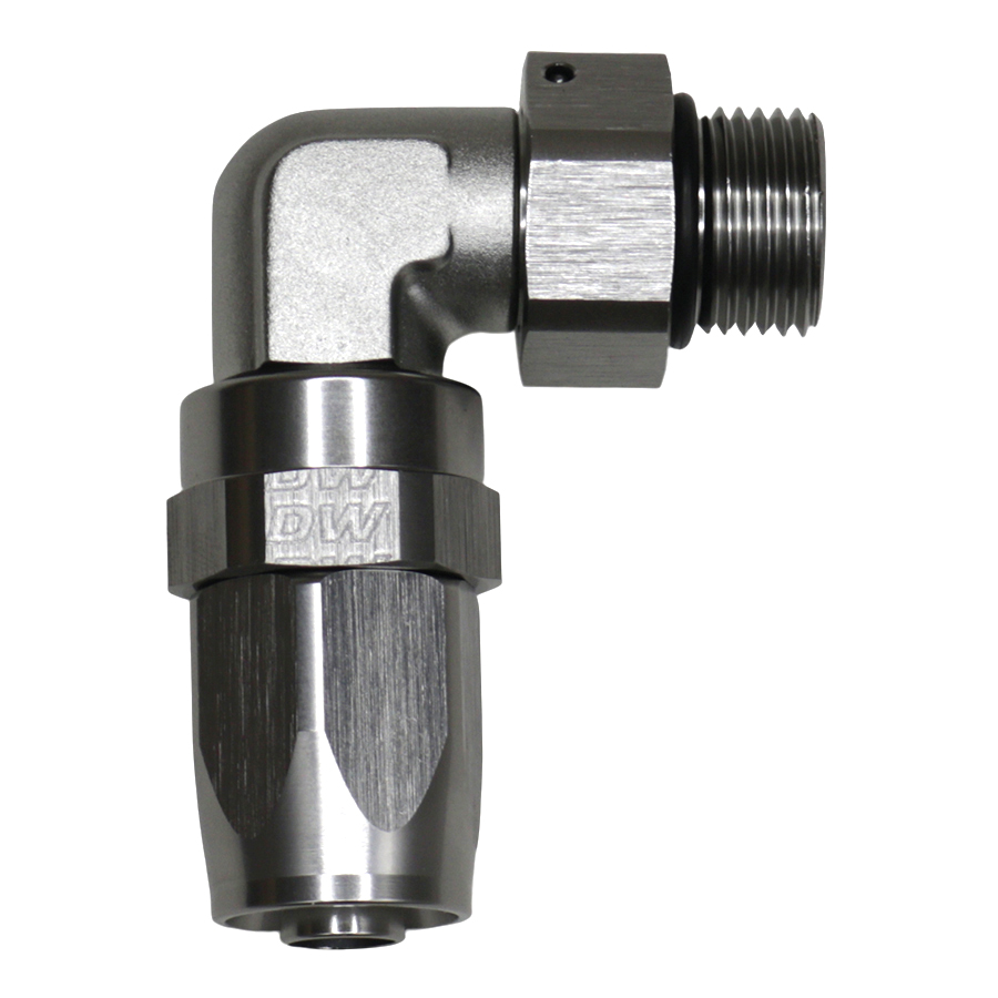[6-02-0828] Deatschwerks 8AN ORB Female Swivel 90-Degree Hose End CPE, Anodized DW Titanium