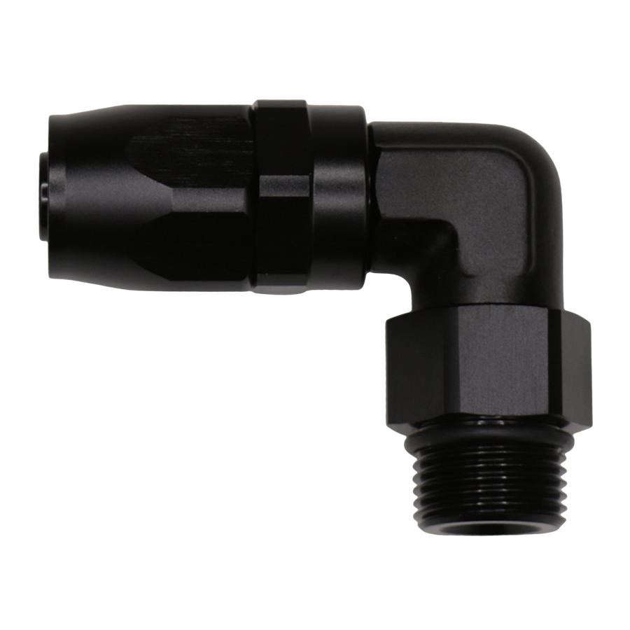 [6-02-0829-B] Deatschwerks 10AN ORB Female Swivel 90-Degree Hose End CPE, Anodized Matte Black