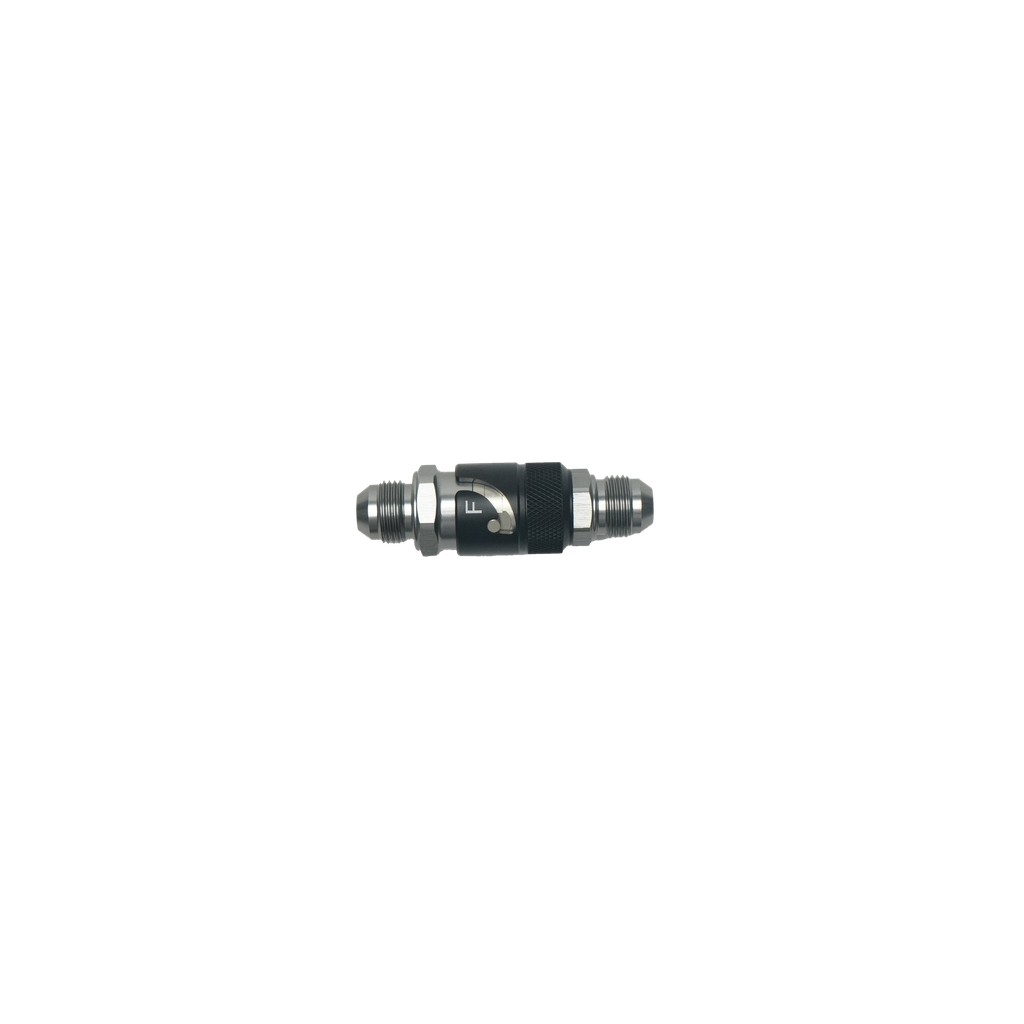[6-02-0226-B] Deatschwerks 8AN Male Flare Quick Disconnect Dry Break Fitting, 2 Pieces Anodized Matte Black