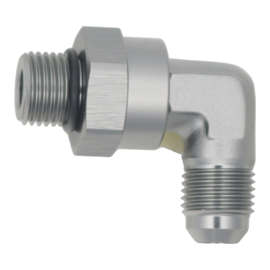 [6-02-0414] Deatschwerks 6AN ORB Male Swivel to 90-Degree 6AN Male Flare, Anodized DW Titanium