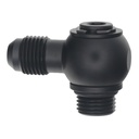 Deatschwerks 6AN ORB Male to 6AN Male Flare Low Profile 90-Degree Swivel, Anodized Matte Black