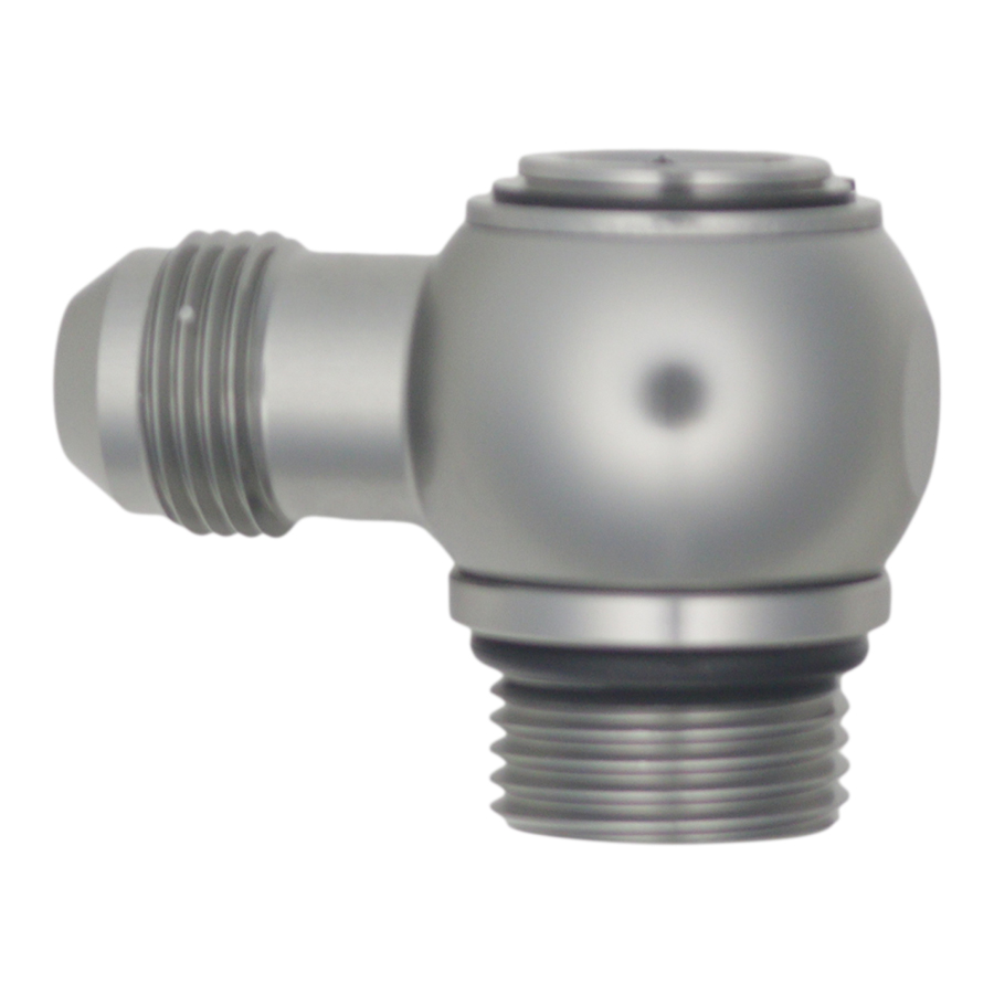 [6-02-0418] Deatschwerks 10AN ORB Male to 8AN Male Flare Low Profile 90-Degree Swivel, Anodized DW Titanium