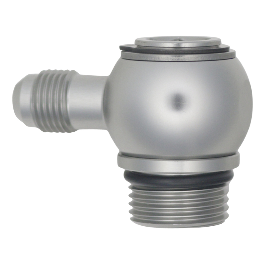 [6-02-0420] Deatschwerks 10AN ORB Male to 6AN Male Flare Low Profile 90-Degree Swivel, Anodized DW Titanium