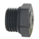 Deatschwerks 6AN ORB Male Plug Fitting with 1/8" NPT Gauge Port, Anodized Matte Black