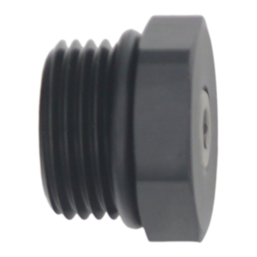 [6-02-0732-B] Deatschwerks 10AN ORB Male Plug Fitting with 1/8" NPT Gauge Port, Anodized Matte Black