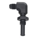 Deatschwerks 6AN Male Flare to 90-Degree 3/8" Single Hose Barb, Anodized Matte Black