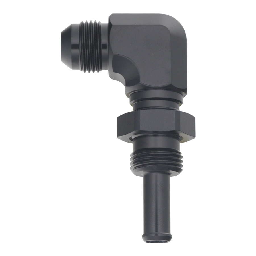 [6-02-0742-B] Deatschwerks 8AN Male Flare to Straight 3/8" Single Hose Barb, Anodized Matte Black