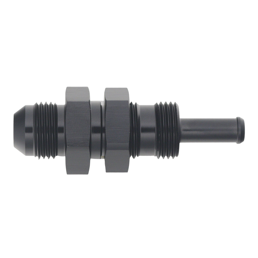 [6-02-0743-B] Deatschwerks 8AN Male Flare to Straight 5/16" Single Hose Barb, Anodized Matte Black
