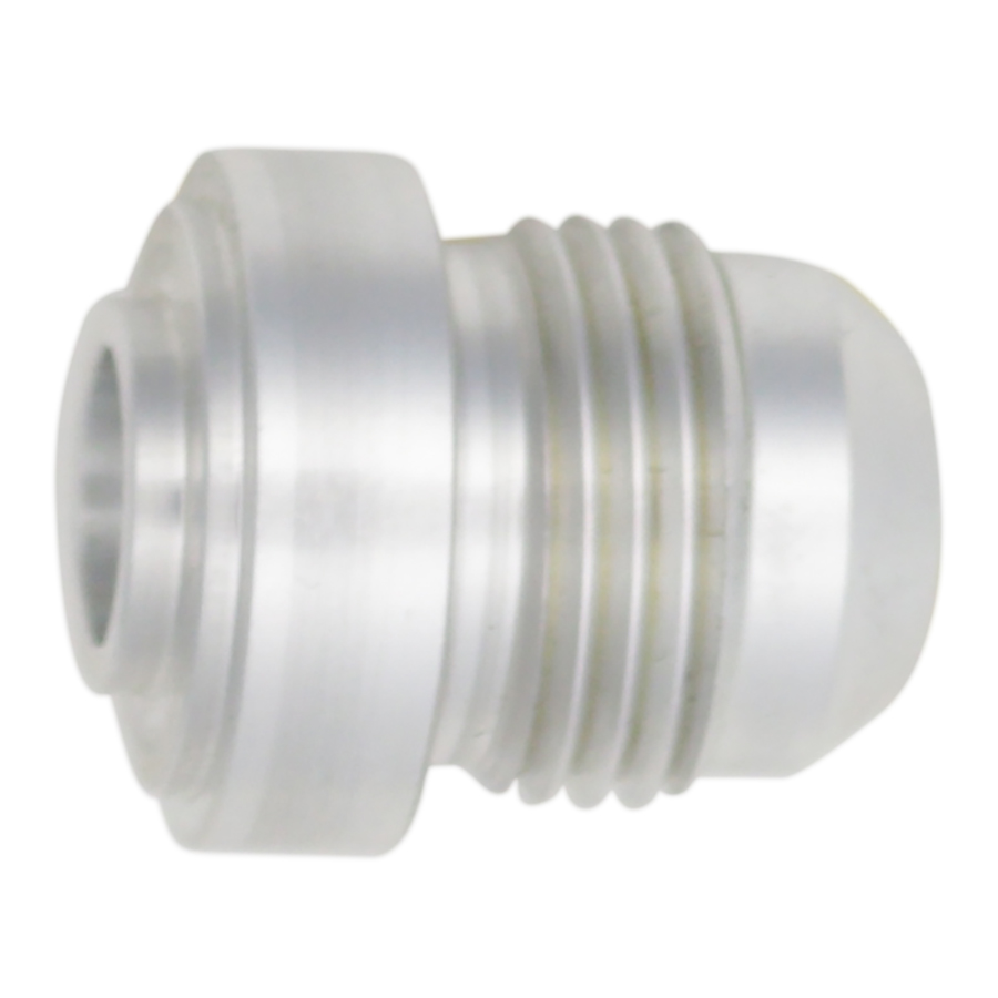 [6-02-0748] Deatschwerks 8AN Male Flare with Aluminum Weld On Fitting, Anodized Raw Aluminum