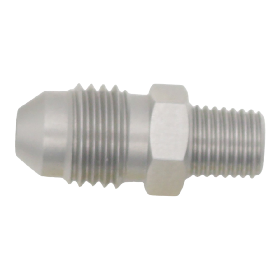 [6-02-0908] Deatschwerks 4AN Male Flare to 1/16" NPT Male, Anodized Stainless Steel