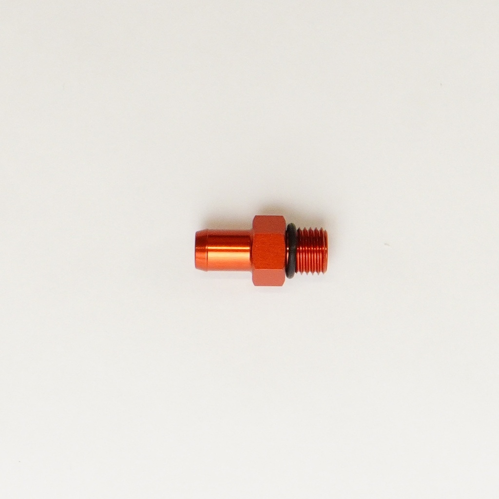 [6-02-0522-O] Deatschwerks 4AN ORB Male to 3/8 Inch Barb Fitting, Anodized DW Orange