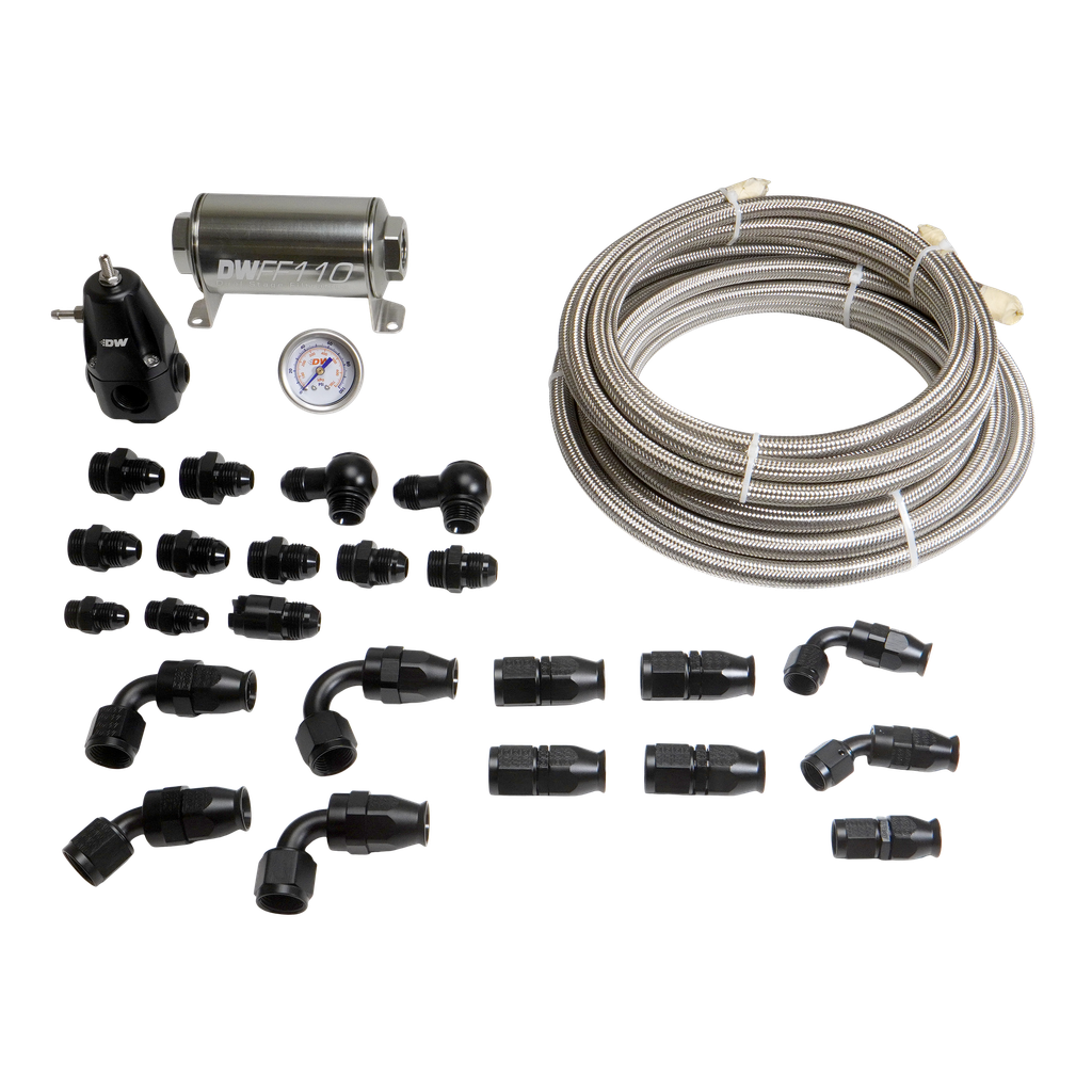 [6-629] Deatschwerks 1992-2006 BMW 3-Series E36/E46 8AN PTFE Stainless Plumbing Kit