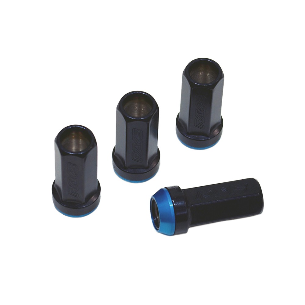 RAYS 17HEX RACING NUT L48  2PC 12X1.25 RD/BK