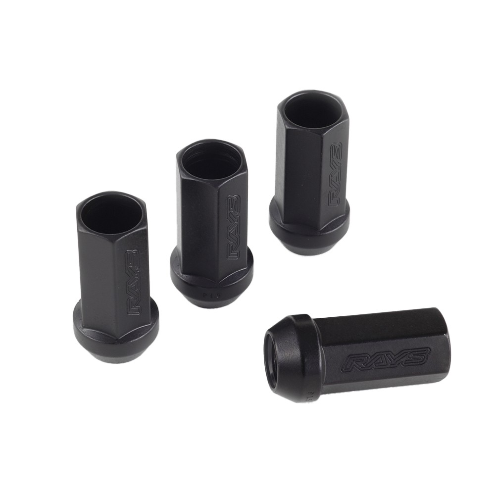 [74130000205BK] RAYS 17HEX RACING NUT L48 LONG 4PC 12X1.25 Black