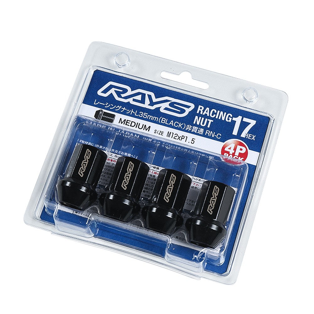 RAYS 17HEX RACING NUT RN-C L35 4PC 12X1.5 BK