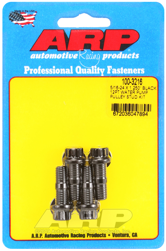 [100-3216] ARP 5/16-24 X 1.250 black 12pt water pump pulley stud kit