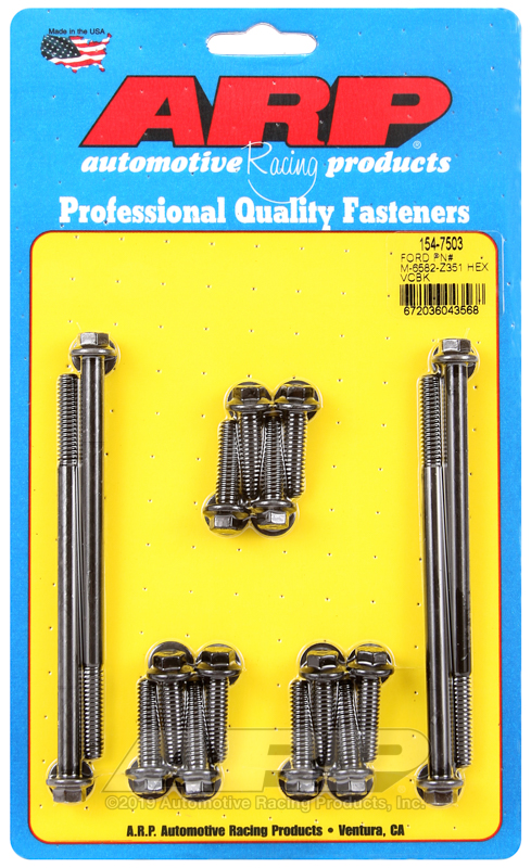 [154-7503] ARP SB Ford PN# M-6582-Z351 hex valve cover bolt kit