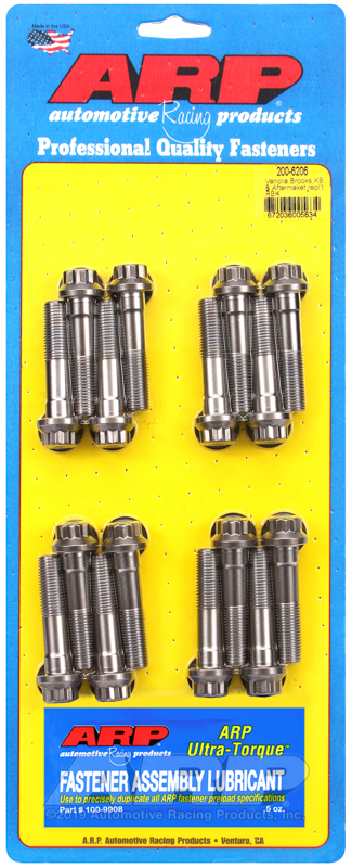 [200-6206] ARP Venolia Brooks KB & Aftermaket repl't ARP2000 rod bolt kit