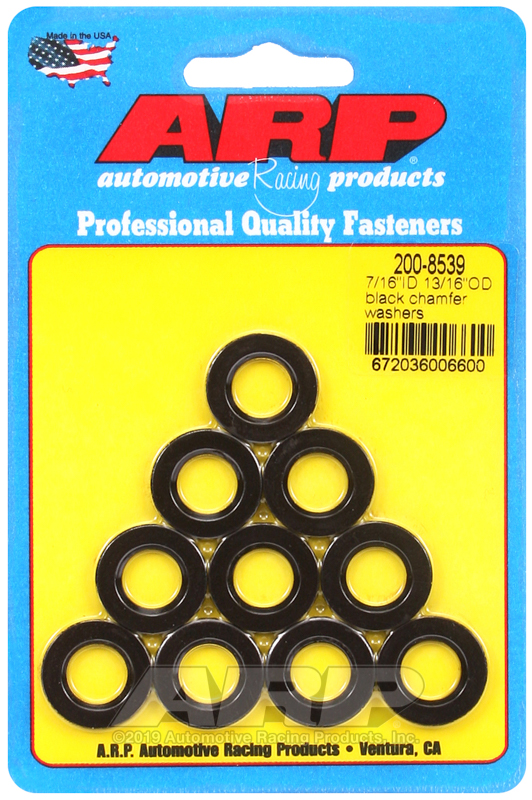 ARP 7/16 ID 13/16 OD black chamfer washers