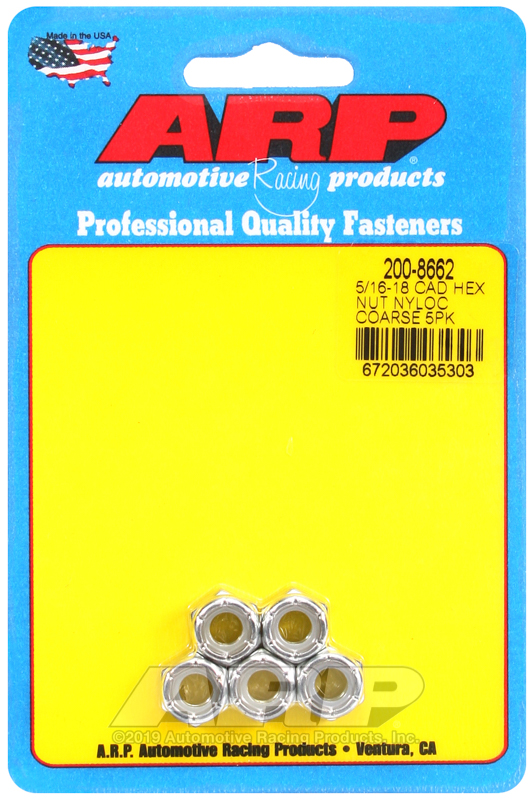 ARP 5/16-18 cad coarse nyloc hex nut kit