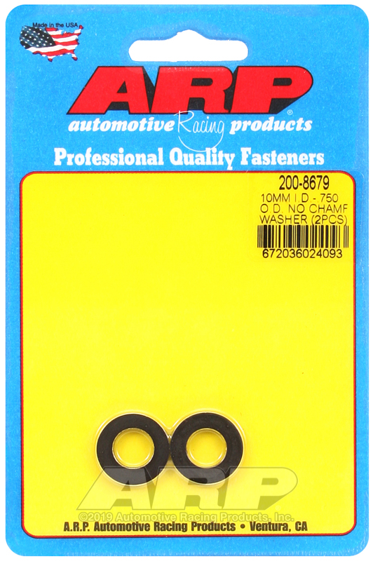 ARP M10 ID 3/4 OD chamfer black washers