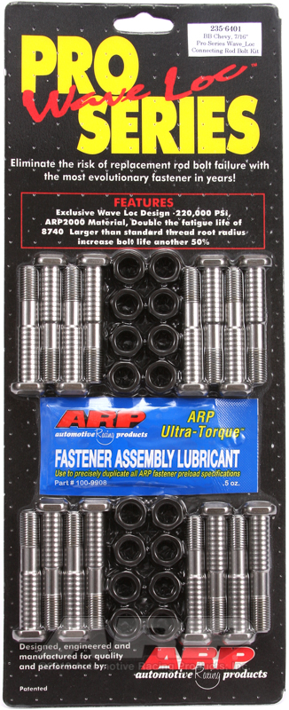 [235-6401] ARP BB Chevy 7/16" pro wave-loc rod bolt kit