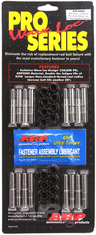 [235-6402] ARP BB Chevy 3/8" pro wave-loc rod bolt kit