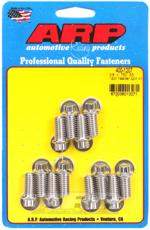 ARP 3/8 x .750 SS 12pt header bolt kit