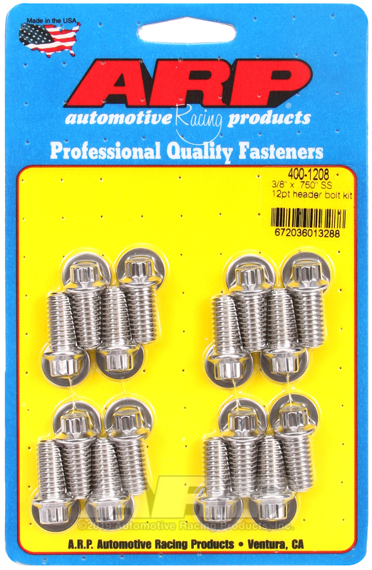 ARP 3/8 x .750 SS 12pt header bolt kit