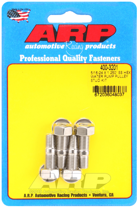 ARP 5/16-24 X 1.250 SS hex water pump pulley stud kit