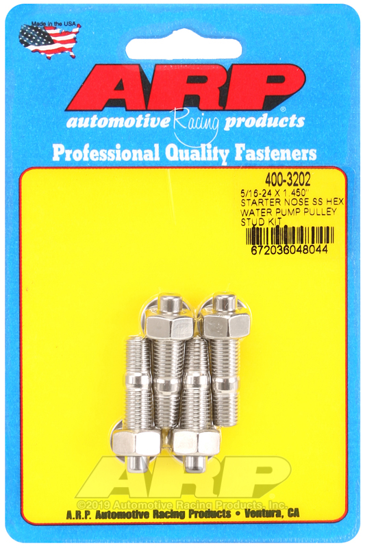 ARP 5/16-24 X 1.450 starter nose SS hex water pump pulley stud kit