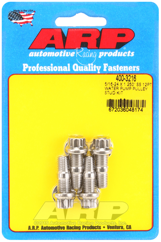 ARP 5/16-24 X 1.250 SS 12pt water pump pulley stud kit