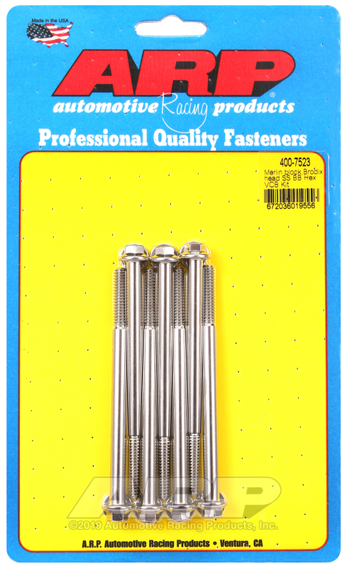 [400-7523] ARP Merlin block, Brodix head BB  hex valve cover bolt kit