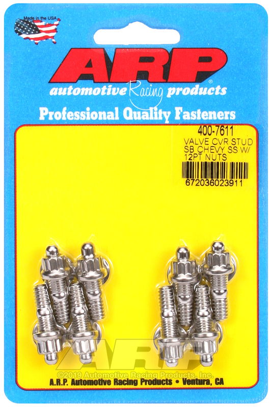 [400-7611] ARP SB Chevy stamped steel covers SS 12 pt valve cover stud kit