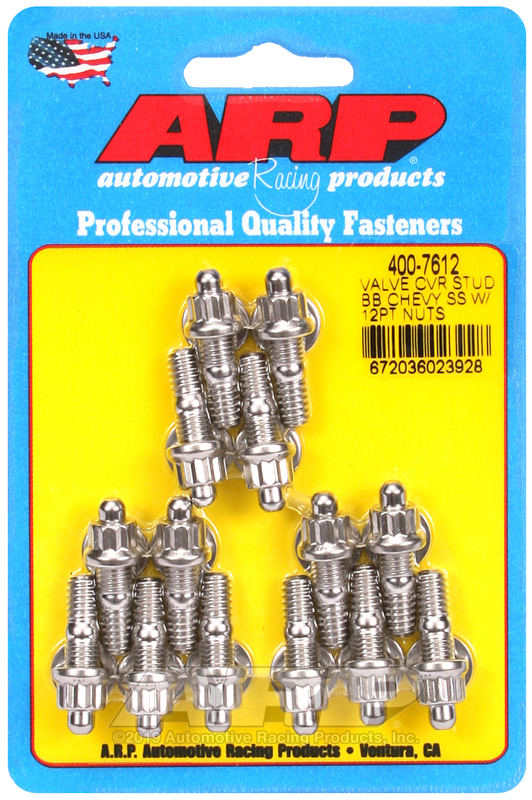 [400-7612] ARP BB Chevy stamped steel covers SS 12 pt valve cover stud kit