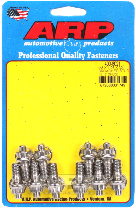 ARP M8 X 1.25 X 32mm broached stud kit - 10pcs