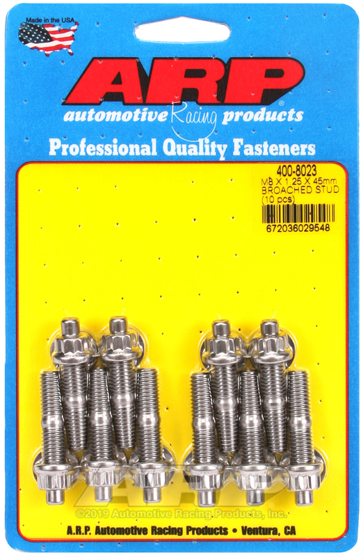 ARP M8 X 1.25 X 45mm broached stud kit - 10pcs